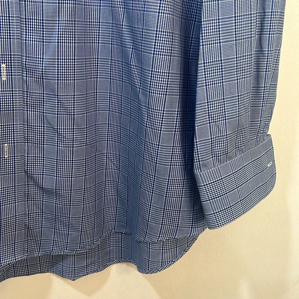 NORDSTROM CASUAL BOTTOM DOWN  SHIRT 16 1/2 BLUE LONG SLEEVES - Picture 4 of 10